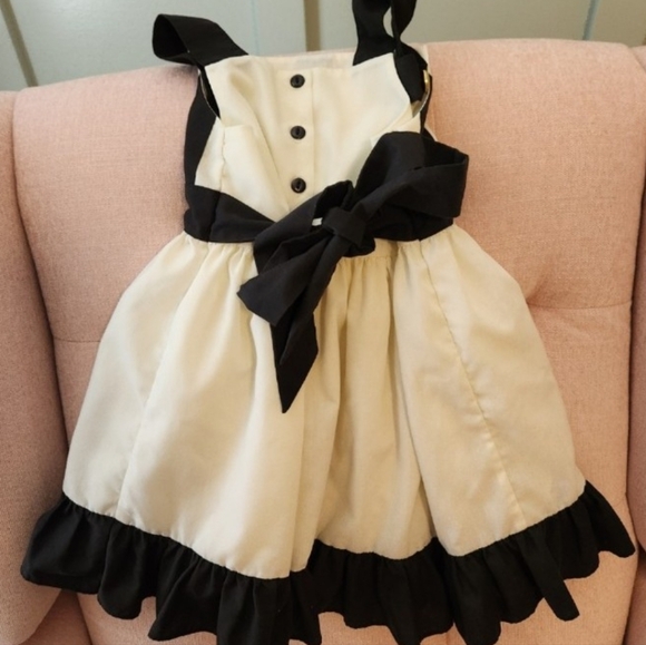 Htf Well dressed wolf 4t black striped dress vintage style pinafore smocked - Picture 7 of 7